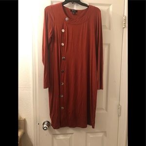 Size L SPENSE rust dress with silver buttons